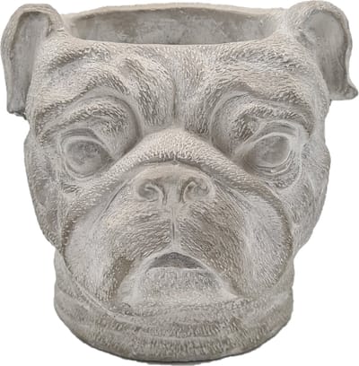 Deco4yourhome® - Pot - Bulldog - Beton - Grijs - 19cm