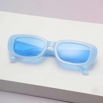 Lunettes de soleil rectangulaires couleur bonbon mode pour femmes Lunettes de soleil à petite monture pour hommes Style tendance vintage Lunettes transfrontalières UV400 1PC