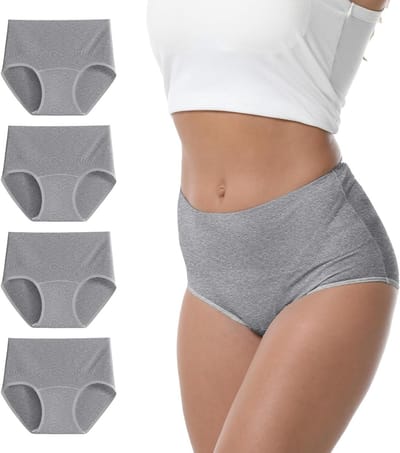 Hoge Taille Katoenen Ondergoed voor Vrouwen met Stretch, Ademend en Comfortabel Dubbel Laag Ontwerp, Zacht en Vochtregulerend voor Dagelijks Gebruik