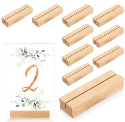 Houten Tafelnummerhouders - 10 Stuks voor Bruiloften en Feesten
