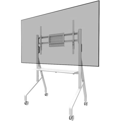 Neomounts FL50-525WH1 verrijdbare TV vloerstandaard - 55-86" - max. 76 kg - hoogteverstelling 106-136 cm - TÜV-gecertificeerd - wit