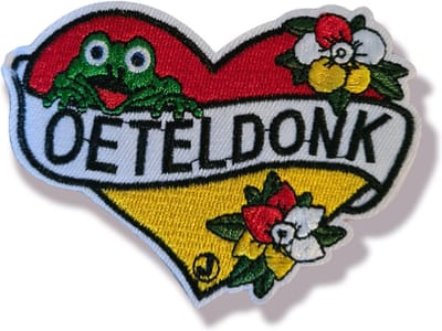 Patchy® – Oeteldonk Carnaval Hart Bloemen Strijkpatch - Strijkapplicatie - Strijkembleem - Embleem - Patches