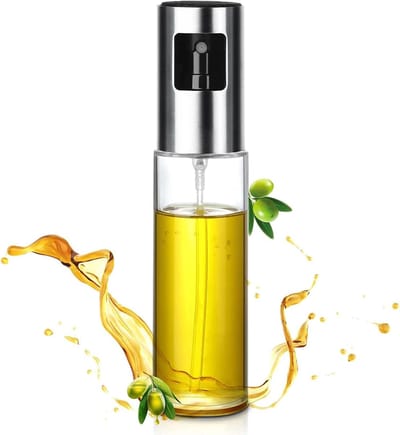Ynkkvre - Oil Sprayer For Cooking - Olive Oil Sprayer Mister - Spuit Olie En Vloeibare Saucen Gelijkmatig & Zuinig - 100 Ml - Keuken, Bbq+Zilver