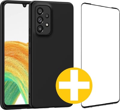 Hoesje en Screenprotector Combi Geschikt Voor Samsung A52 - Zwart Hoesje + Premium Screenprotector