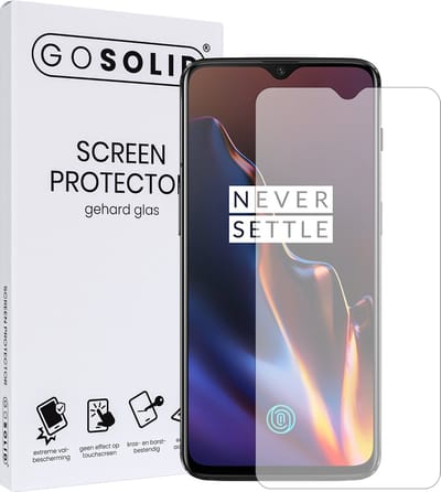 GO SOLID! ® Screenprotector geschikt voor Oneplus 6T - gehard glas