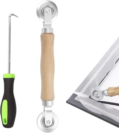 Screen Repair Tool Kit met Schermroller en Spline Verwijderhaak voor Vervanging van Raam en Terrasdeur