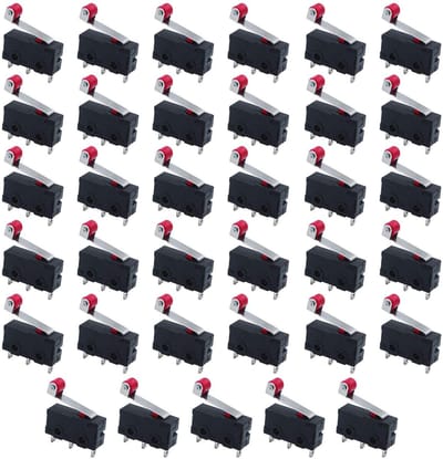 Allecto - Mini-microfoons - Schakelaar - Compact ontwerp - Rood - Momentane actie - Ideaal voor machines - Set van 35