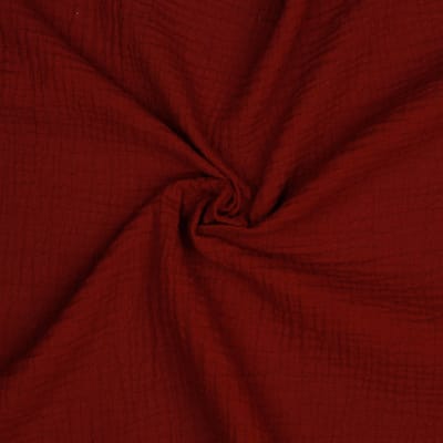 Double Gauze stof - 135cm breed - Bordeaux rood - 50 meter