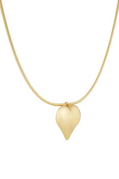 Bold Heart dames ketting goudkleurig - Statement hart hanger - Roestvrij staal - Waterbestendig - 40 cm