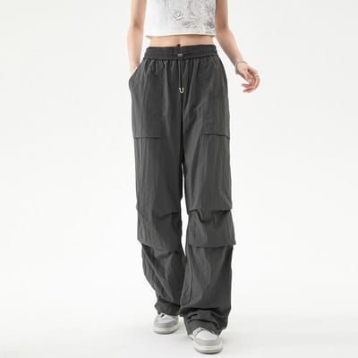 Parachute Arsenal Werkbroek Heren Dunne Stijl Jeugd Sport Charge Broek Dames Rechte Lente en Zomer Casual Wijde Pijpen Broek 2XL black
