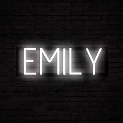 EMILY - Neon LED Lamp Kinderkamer | SpellBrite | 46,7 x 16 cm | 6 Dimstanden & 8 Lichtanimaties | Naamlamp Wandlamp Neon Verlichting