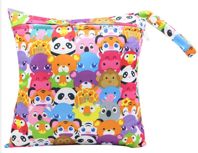 Strandtas met ritssluiting – Waterdichte strandtas – Luiertas – 28x30 cm –Dierenkop K144