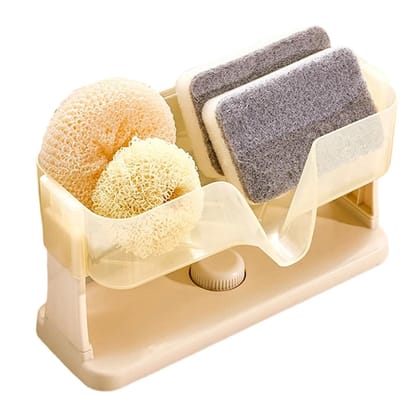 LISM-Opbergrek voor de gootsteen | Aanrechtplank, badkamerplank met afvoergat, geschikt voor het opbergen van vaatdoeken, shampoo, zeep, douchegel, keukengerei en bestek - beige
