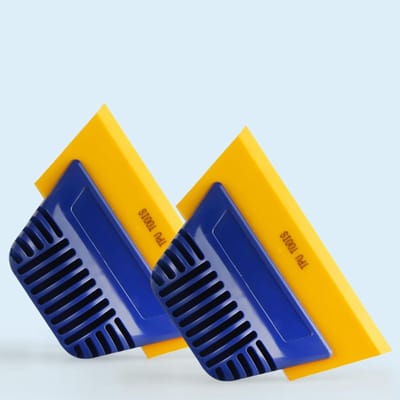 Glaswisser Tool - Raamfolie Applicator - Auto Onderhoud - Zacht Siliconen - 13 x 5 cm - Geel