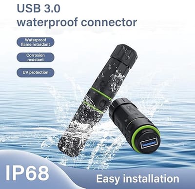 USB 3.0 Waterdichte Plug – IP68 Geclassificeerde USB-poort naar Bus Waterdichte Koppelaar voor Betrouwbare Gegevensoverdracht en Opladen in de Buitenlucht