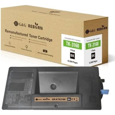 G&G Toner vervangt Kyocera TK-3160 Compatibel Zwart 12500 bladzijden Reborn remanufactured 21295