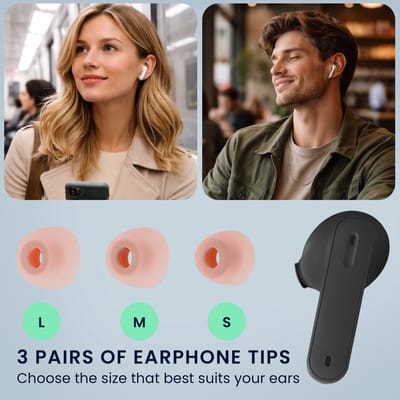 kwmobile 6x cover voor in-ear oortjes geschikt voor JBL Tune 230 NC TWS / T230NC - Vervangende oordopjes van siliconen in wit - 3 maten