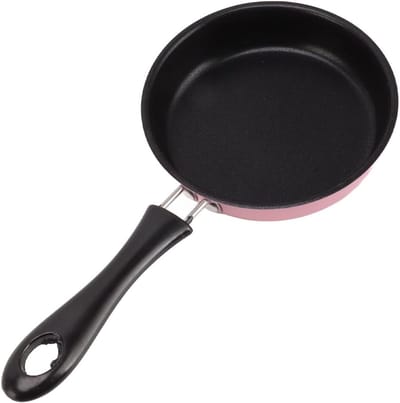 Mini Koekenpan - Eierpan Gepocheerd - Ontbijt Maken - Antiaanbaklaag Roestvrij Staal - 12.5 cm Diameter - Roze