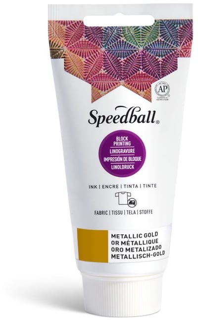 Fabric block printing ink metallic gold - Speedball