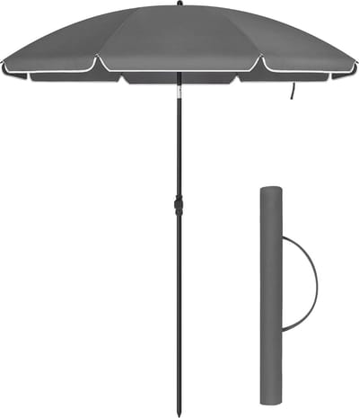 Hoppa! - Parasol - Grijze PA-Gecoate Polyester Luifel - 1,8 m Boog Diameter