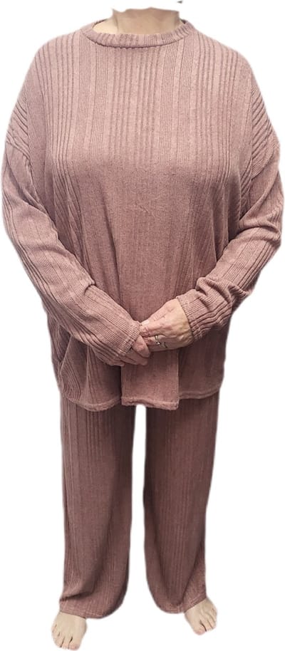 Dames - Huispak - Loungepak - Set 2 delig - Comfy Set - Grote maten - Kleur - Oudroze - Maat One Size 42 t/m 60