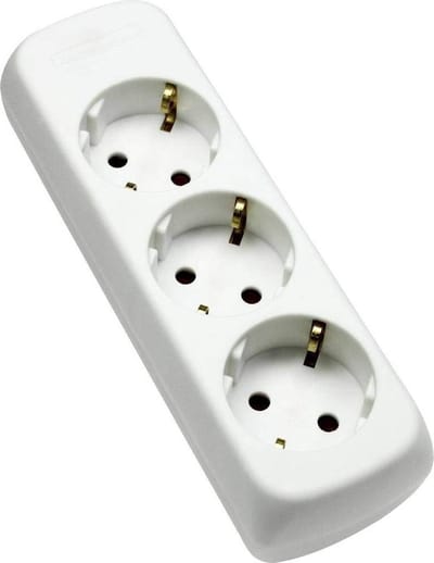 3-Weg Contactdoos Wit zonder Kabel - uitbreidbaar met Schakelaar