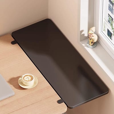Ergonomische Bureauverlenging 50 x 20 cm - Desk Extender zonder Boren, Ideaal voor Thuis en Kantoor, Zwart, Verhoogt Werkcomfort en Ruimte Efficiëntie