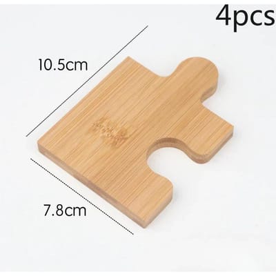 1 Set Houten Puzzel Onderzetter Houten Japanse Thee Ceremonie Theekop Houder Beuken Isolatie Pad Walnoot Kussen Tafelgerei Decor NIEUW 4pcs beige