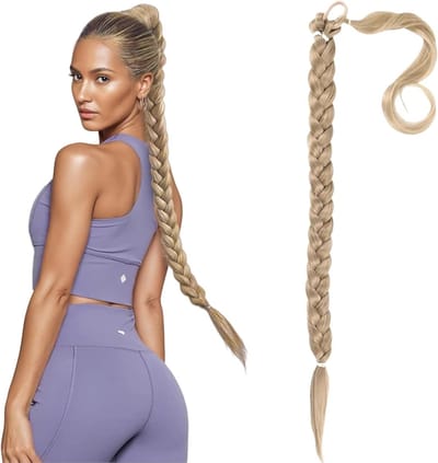 Lange 30 inch vlecht paardenstaart, synthetische haarextensions voor een natuurlijke look, perfect voor dagelijks gebruik en speciale gelegenheden
