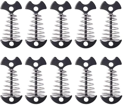 Dailygoods- Tentstokken Aluminium - 10 stuks - Winddicht - Anticorrosie - Duurzaam - Visgraatvorm - Voor camping en wandelen - Grondpennen