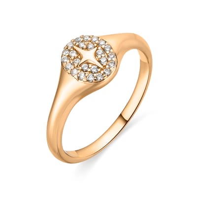 Luxenter Ring met 18k geelgouden afwerking en schitterende zirkonia - Ilith