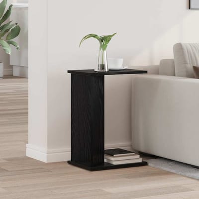 vidaXL - Bijzettafel - Zwart - Eiken - 35 - x - 25 - x - 50 - cm - Bewerkt - hout