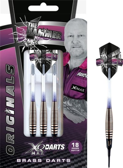 XQMax Dartpijlen Andy Hamilton Original 95% Softtip 18 Gr Zwart