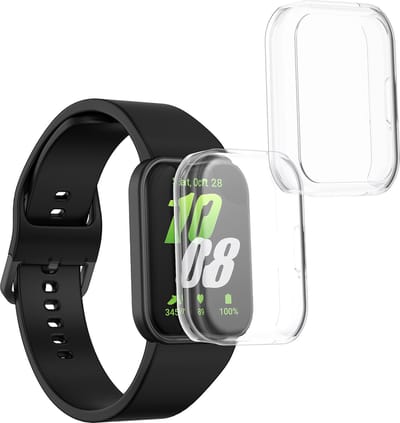 kwmobile 2x smartwatch hoes geschikt voor Samsung Galaxy Fit 3 hoesje - Siliconen sporthorloge cover - Activity tracker case in transparant