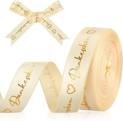 Solidchoice - 9m X 15mm Thank You Ribbon met Hartjes