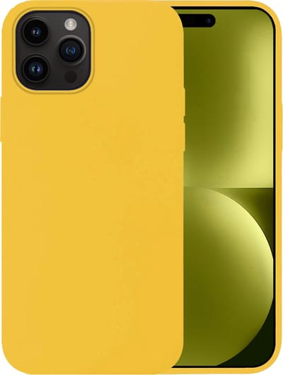 Hoesje - Geschikt voor Apple iPhone 15 Pro - Sterk & Shockproof - Hoes Cover - Siliconen Case - Telefoonhoesjes - Geel