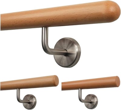 Houten Leuning Beuken - Trapleuning Hout - Veilig Traplopen - Gefreesde Eindstukken - 200 cm - Niet Van Toepassing