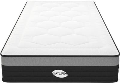 Vente-unique Hybride matras 90x200cm met pocketveren en vormgeheugen dikte 25cm - AMARANTE van NATUREA L 200 cm x H 25 cm x D 90 cm