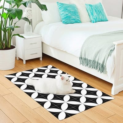 Klassiek vinyl vloerkleed met tegelpatroon - 60 x 100 cm