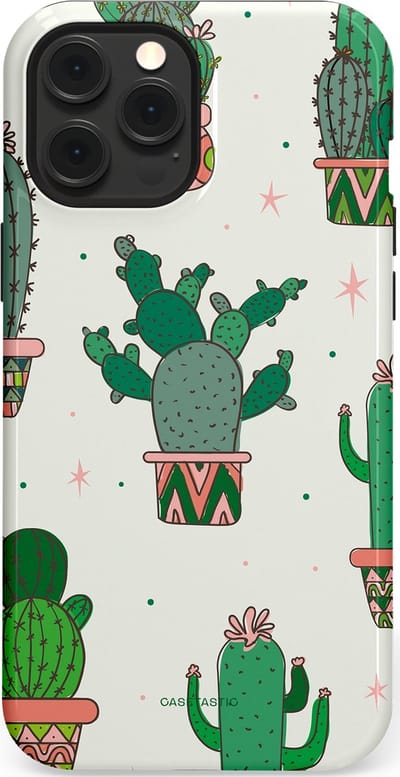 Casetastic Hoesje Geschikt voor Apple iPhone 12 Pro Max Magsafe - Stijlvolle Beschermende Duo-layer Case - Zonnige Cactus