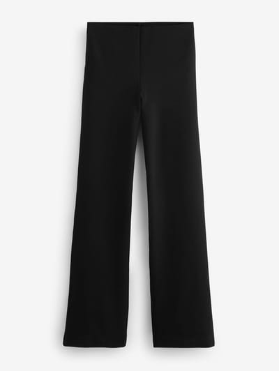 Next - Dames - Smoothing Ponte Jersey Broek met Wijde Pijpen - Petite - Zwart