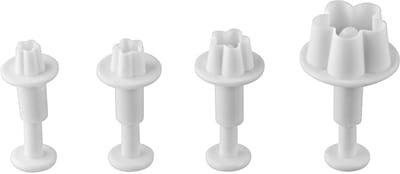 Dr. Oetker Decorvormpjes 4-delige "Bloem", uitsteekvormen voor het hele seizoen, uitstekers voor marsepein en fondant - vaatwasmachinebestendig (kleur: wit), aantal: 1 x set van 4