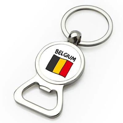 Akyol - belgium vlag flesopener - België - reizigers - toerist - verjaardagscadeau - souvenir - vakantie - kado - gift - geschenk - 9 bij 3 cm