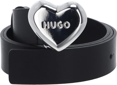 HUGO Leren Riem Serce Sz30 Leather Belt W75 Black Zwart