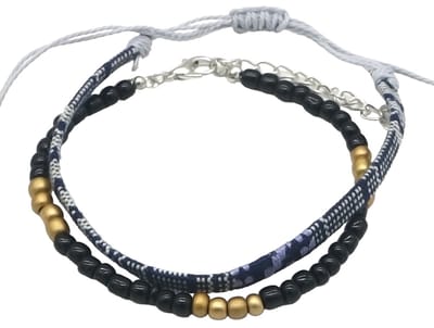 Armbanden - Kralen - Setje 2 Stuks - Grijs en Zwart