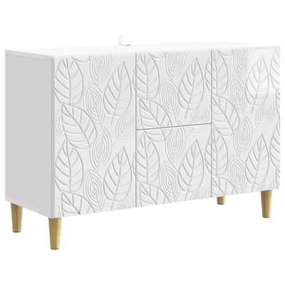 vidaXL - Dressoir - Hoogglans - Wit - 89 - x - 34,5 - x - 60 - cm - Bewerkt - hout