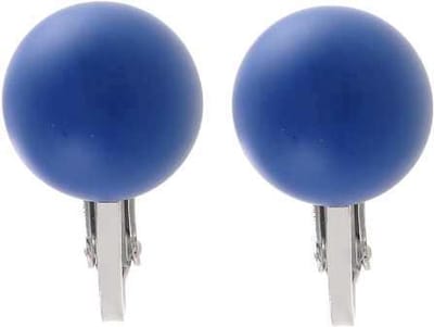 Behave - Clip oorbellen met matte kraal blauw - Minimalistische stijl