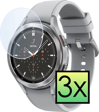 Screenprotector - 3 Stuks - Geschikt voor Samsung Galaxy Watch 4 Classic 42 mm - Extra Sterk - Tempered Glass - Gehard Glas - Beschermglas Screen Cover - Bescherm Protector voor Smartwatch