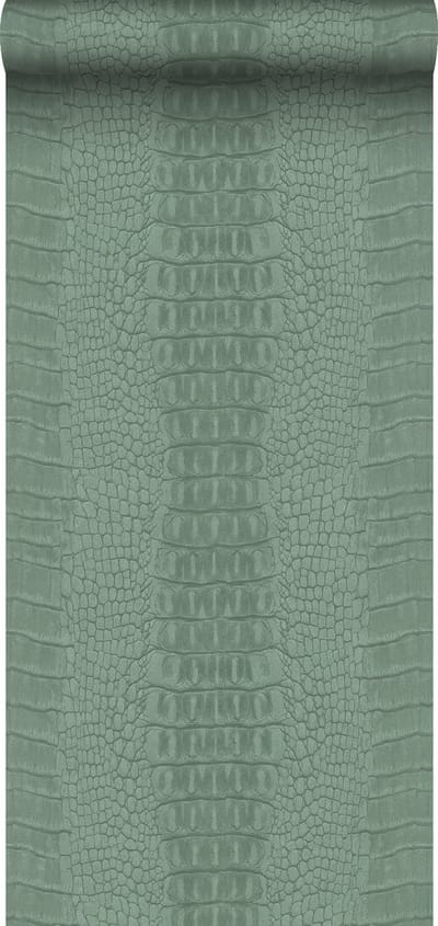 Origin Wallcoverings behang krokodillenhuid vergrijsd groen - 347772 - 0,53 x 10,05 m