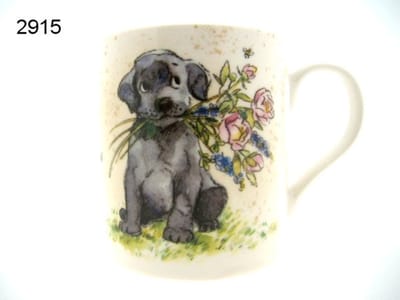 Lesser & Pavey Mok Hond met Bloemen – Jan Pashley – 300 ml – Keramiek – Koffiemok – Theemok